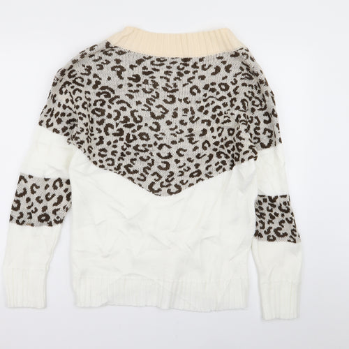 Preworn Womens Multicoloured Animal Print  Pullover Jumper Size S
