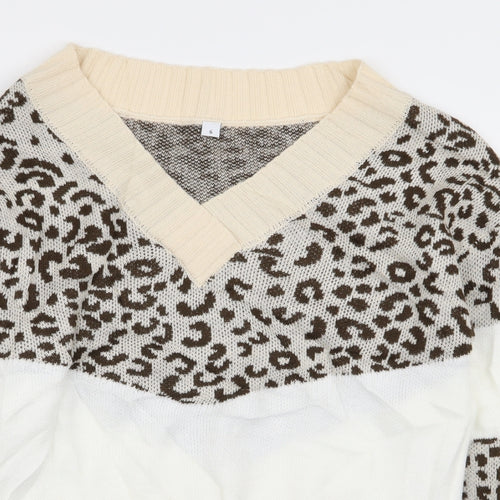 Preworn Womens Multicoloured Animal Print  Pullover Jumper Size S