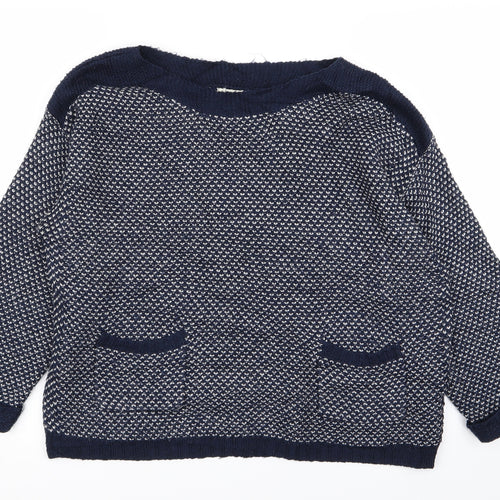 Indigo Womens Blue   Pullover Jumper Size 14