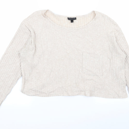 Topshop Womens Beige   Basic T-Shirt Size 8