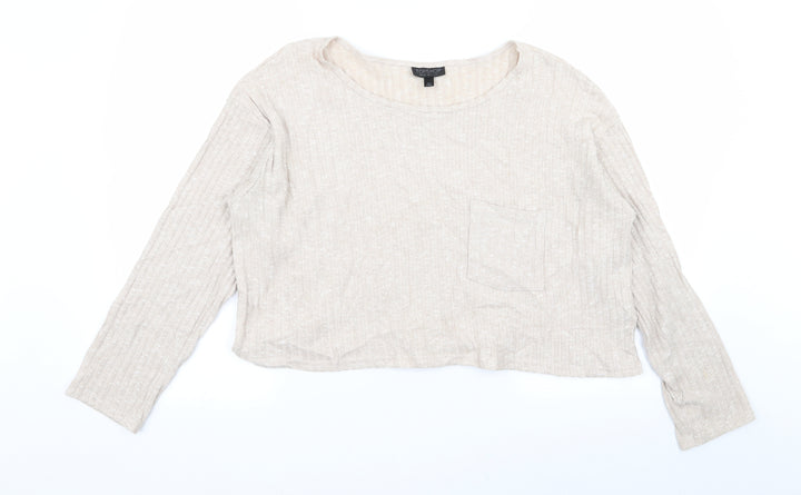 Topshop Womens Beige   Basic T-Shirt Size 8