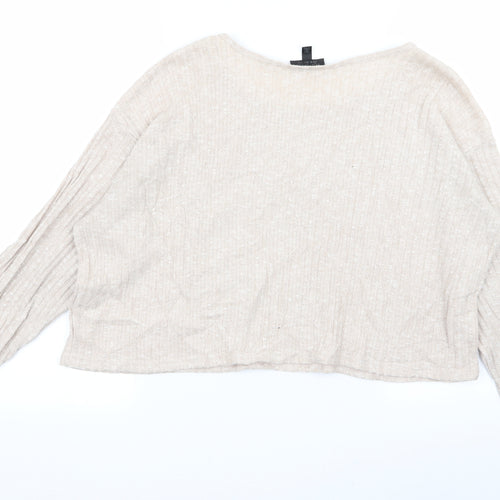 Topshop Womens Beige   Basic T-Shirt Size 8
