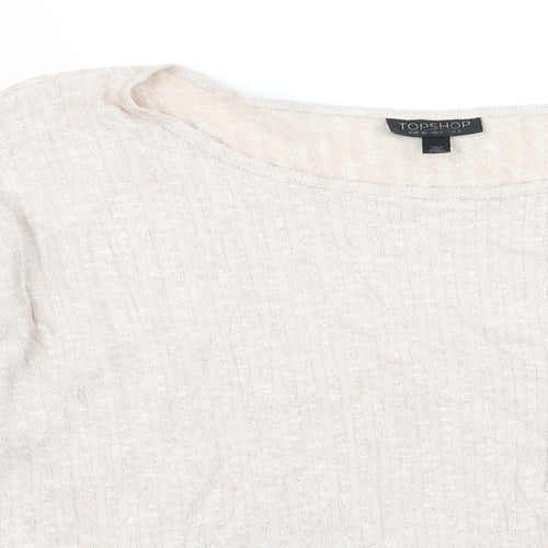 Topshop Womens Beige   Basic T-Shirt Size 8