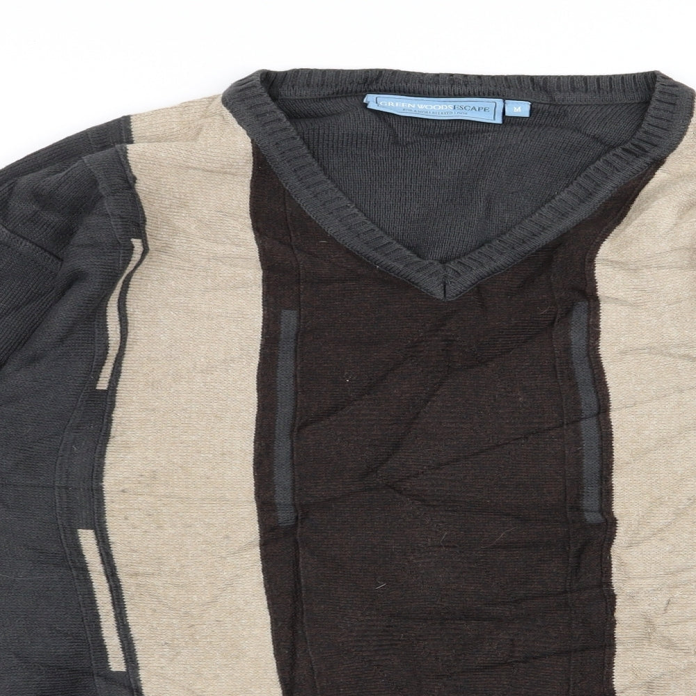 greenwoods Mens Multicoloured Striped  Pullover Jumper Size M