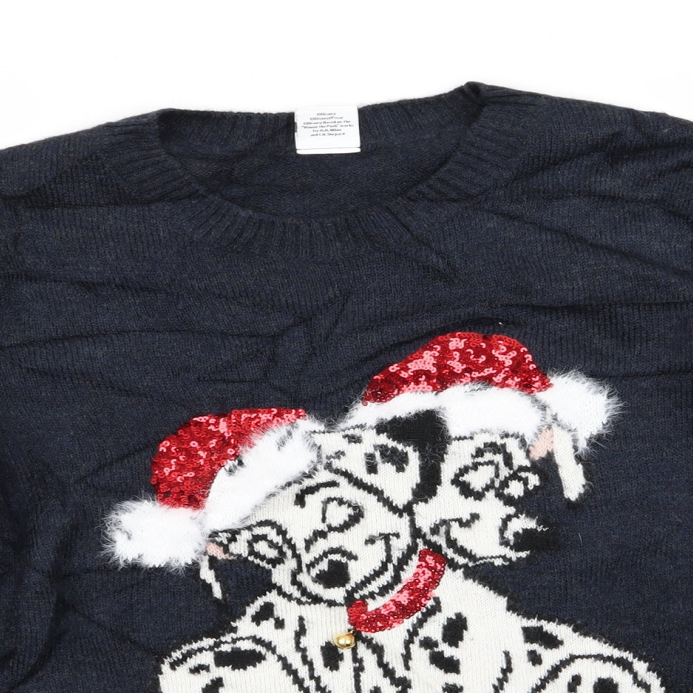Disney Womens Blue   Pullover Jumper Size 12  - Christmas jumper