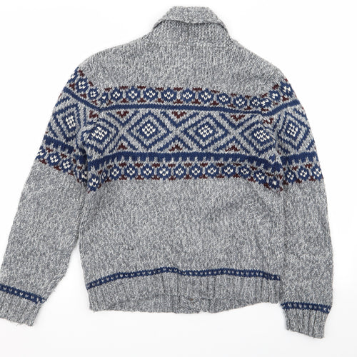 Primark Boys Multicoloured Geometric  Cardigan Jumper Size 12-13 Years