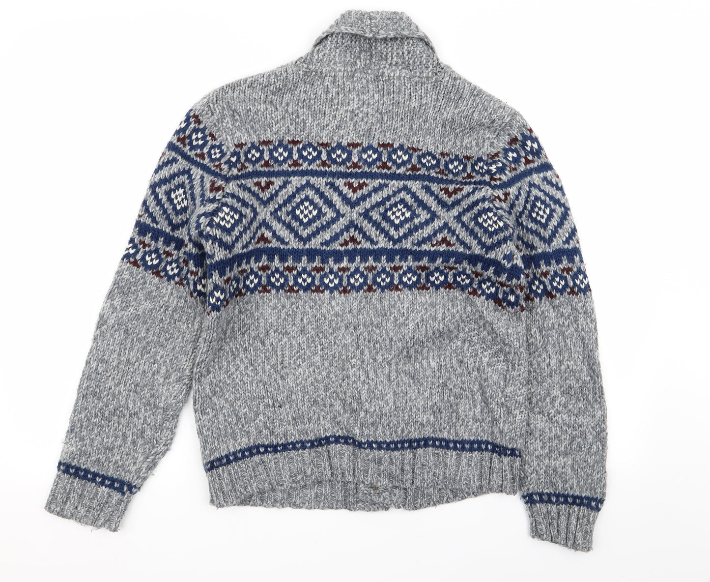 Primark Boys Multicoloured Geometric  Cardigan Jumper Size 12-13 Years