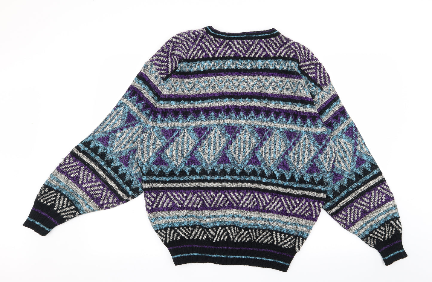 empressions Mens Multicoloured Geometric  Pullover Jumper Size XL