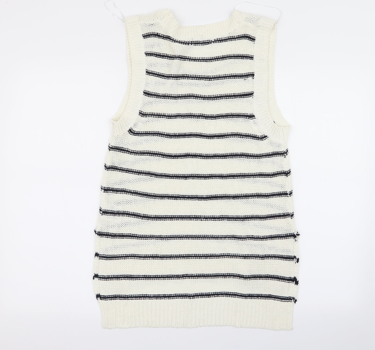 brave sou Womens White Striped  Pullover Jumper Size 12