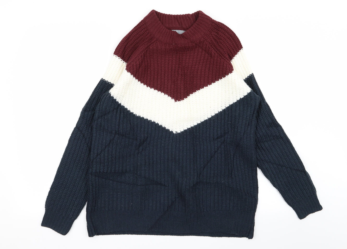 b.young Womens Multicoloured Geometric  Pullover Jumper Size M