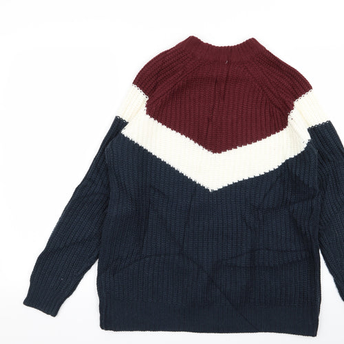 b.young Womens Multicoloured Geometric  Pullover Jumper Size M