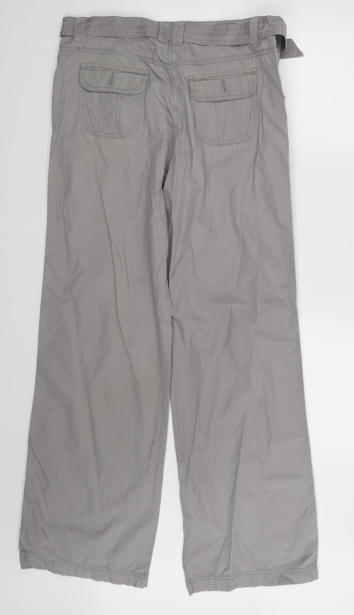 M&S Womens Grey   Cargo Trousers Size 14 L30 in