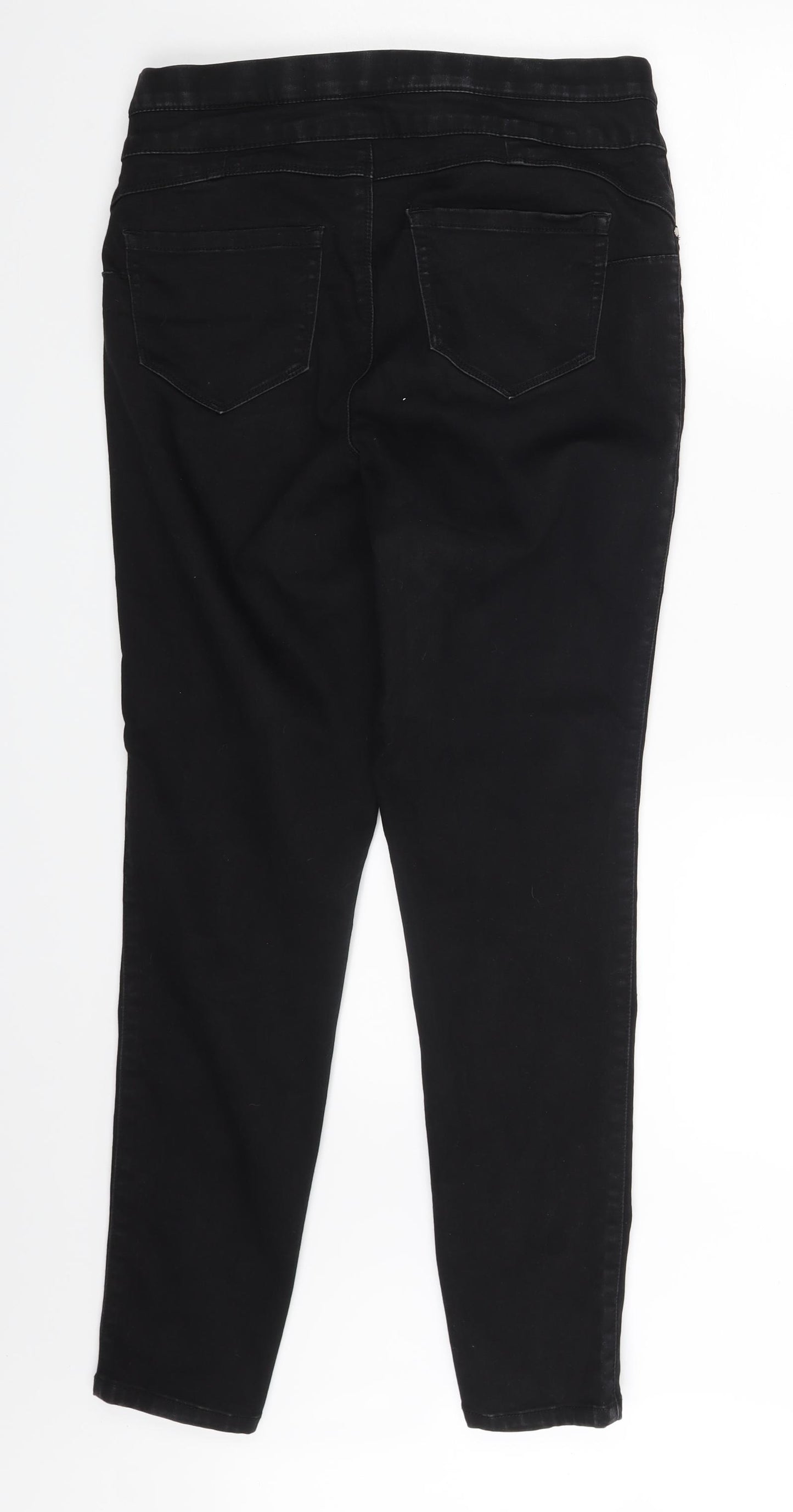 George Womens Black  Denim Jegging Leggings Size 14 L28 in