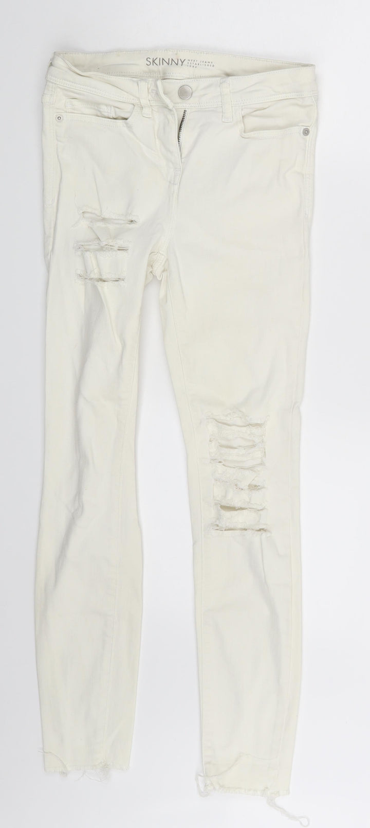 NEXT Womens Ivory Denim Skinny Jeans Size 6 L24 in