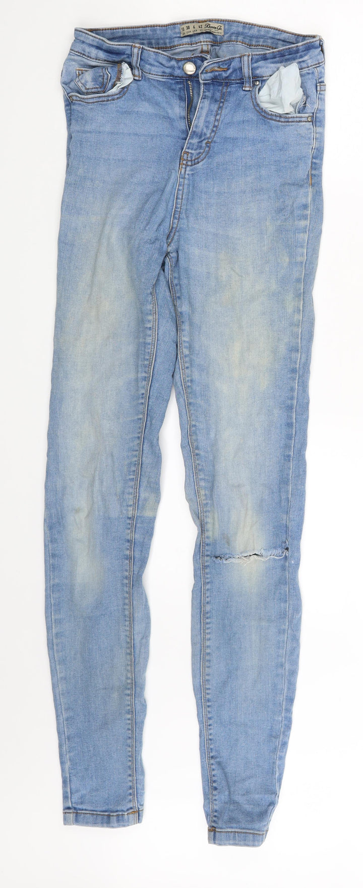 Denim Co. Womens Blue Denim Skinny Jeans Size 10 L29 in