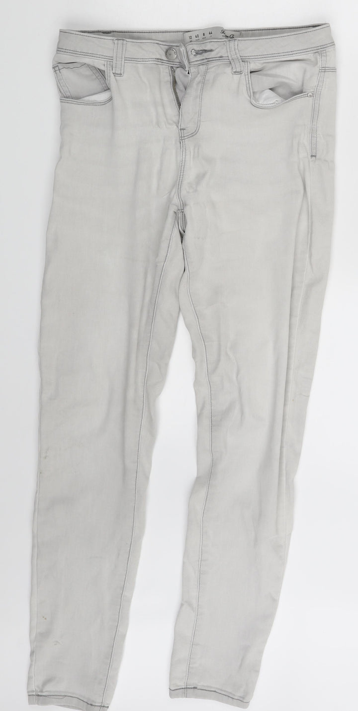 Denim Co. Womens White Denim Skinny Jeans Size 12 L27 in