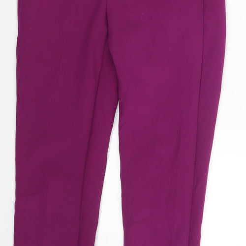 M&S Womens Purple Animal Print  Trousers  Size 6 L26 in