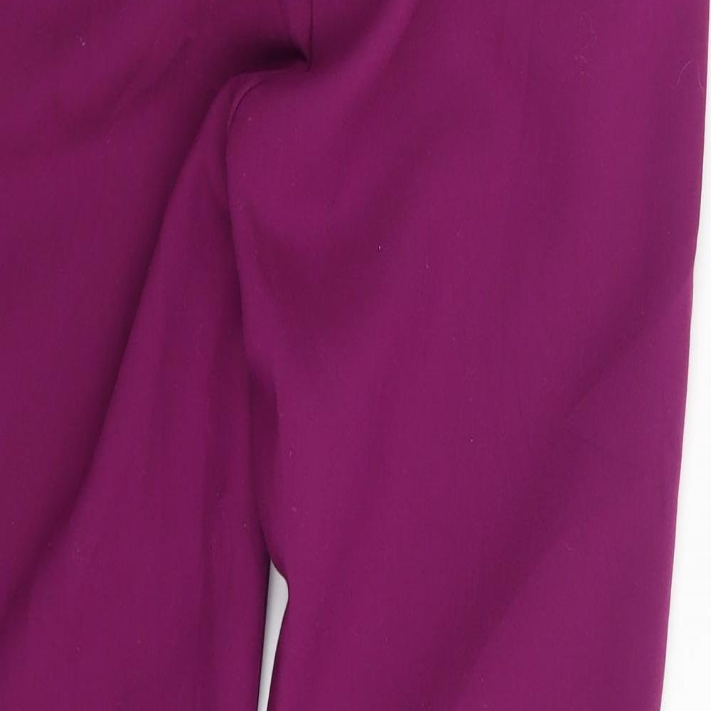 M&S Womens Purple Animal Print  Trousers  Size 6 L26 in
