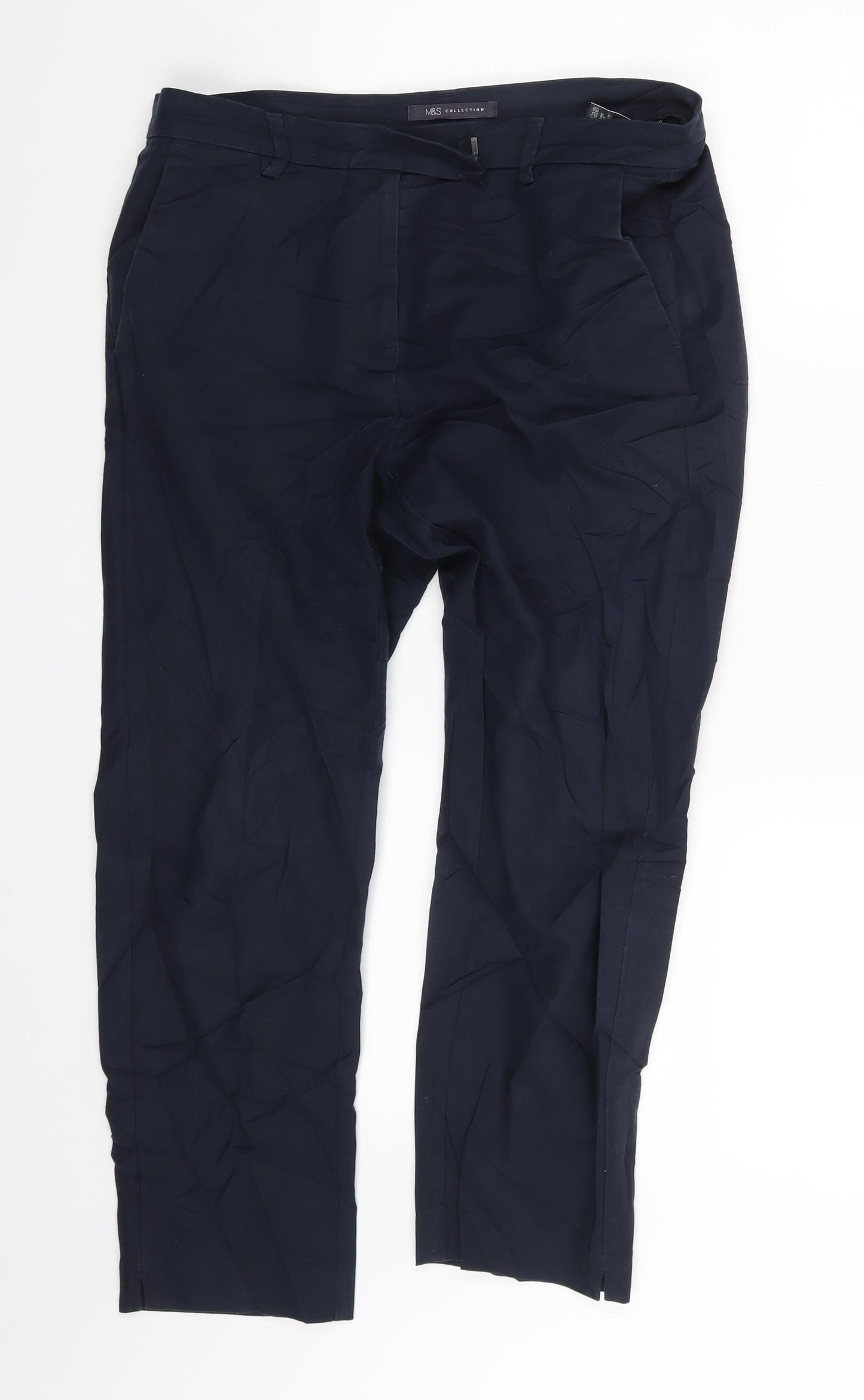 M&S Womens Blue   Capri Trousers Size 12 L23 in