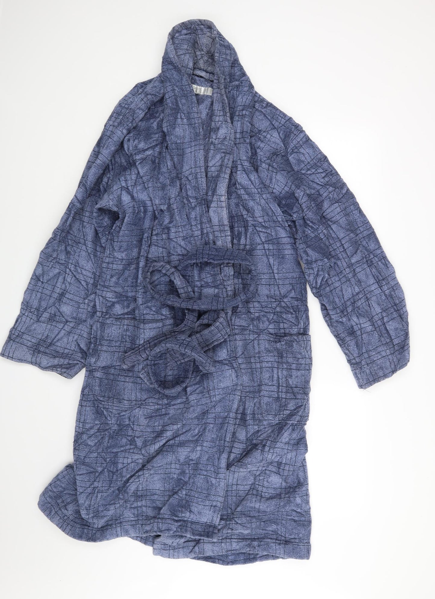 Next Level Mens Blue Check   Lounge Set Size L