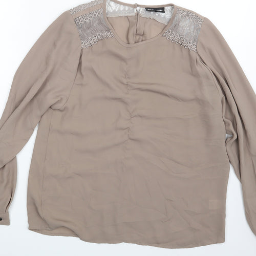 Warehouse Womens Beige   Basic Blouse Size 12