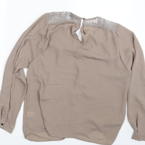 Warehouse Womens Beige   Basic Blouse Size 12
