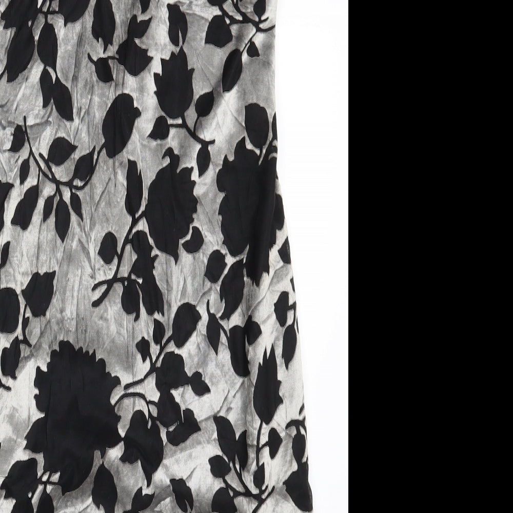 Louisa Calvino Womens Silver Floral  Fit & Flare  Size 12