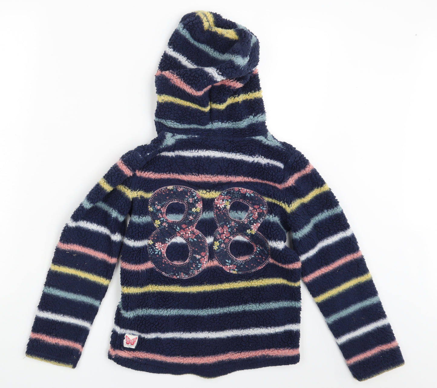 Fat Face Girls Multicoloured Striped  Full Zip Hoodie Size 8-9 Years