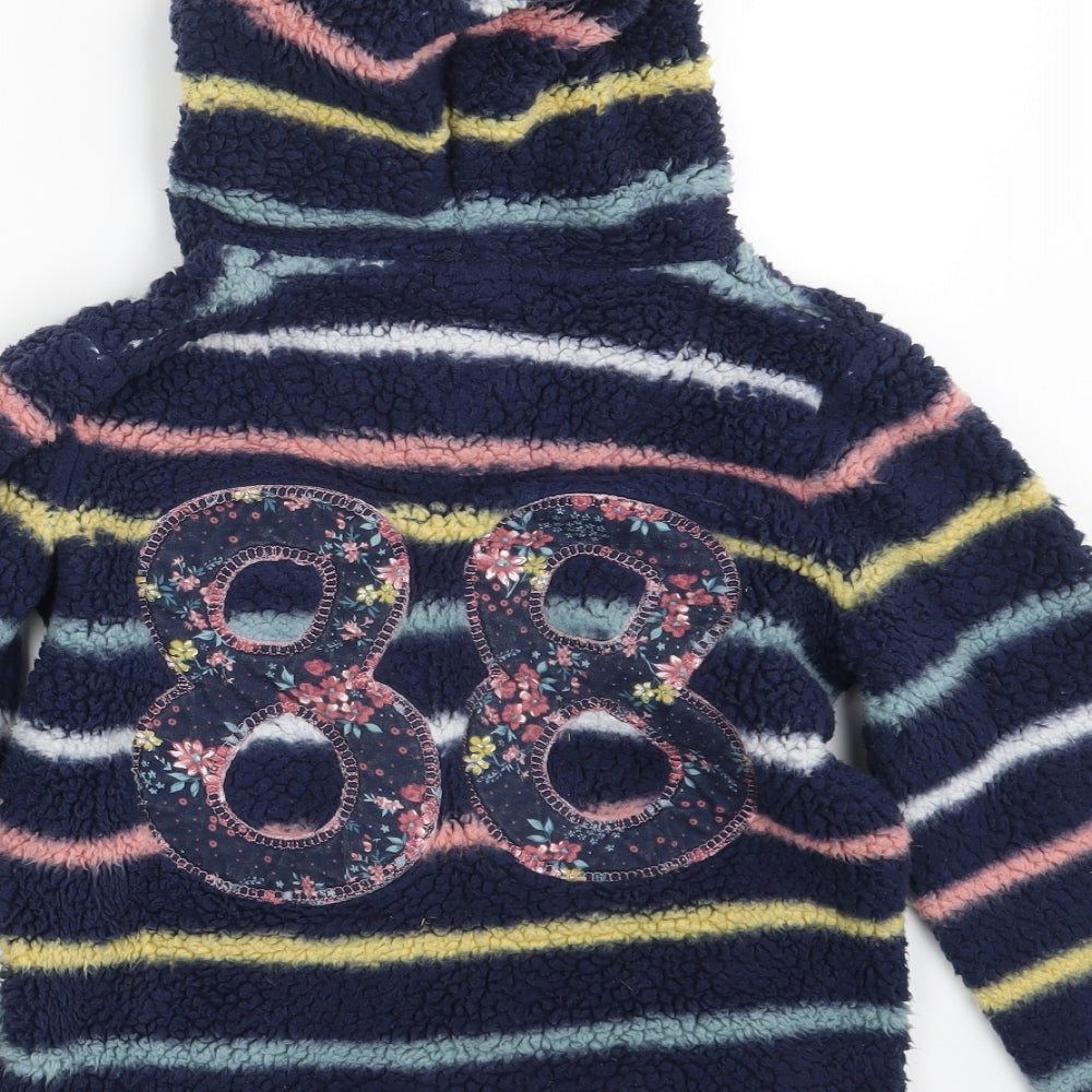 Fat Face Girls Multicoloured Striped  Full Zip Hoodie Size 8-9 Years