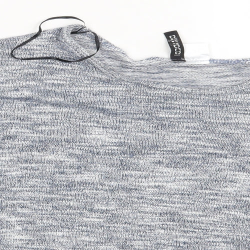Divided Womens Grey Floral  Pullover Jumper Size XS