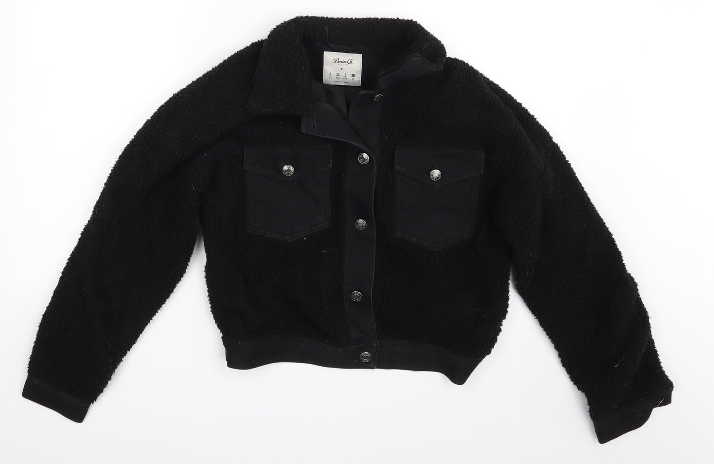 Denim & Co. Womens Black   Jacket Coat Size 6