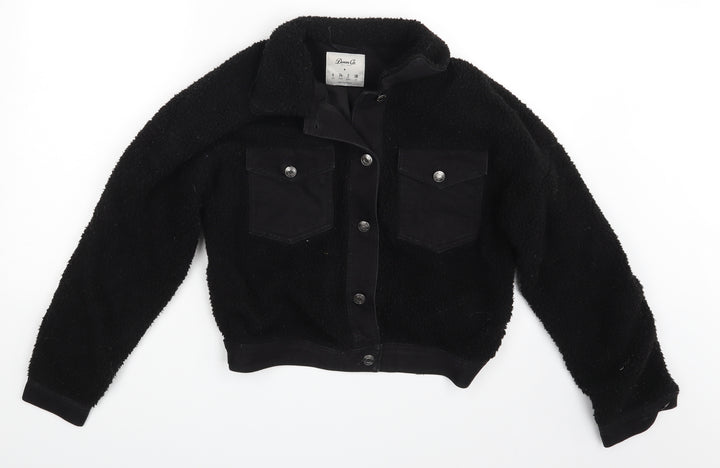 Denim & Co. Womens Black   Jacket Coat Size 6