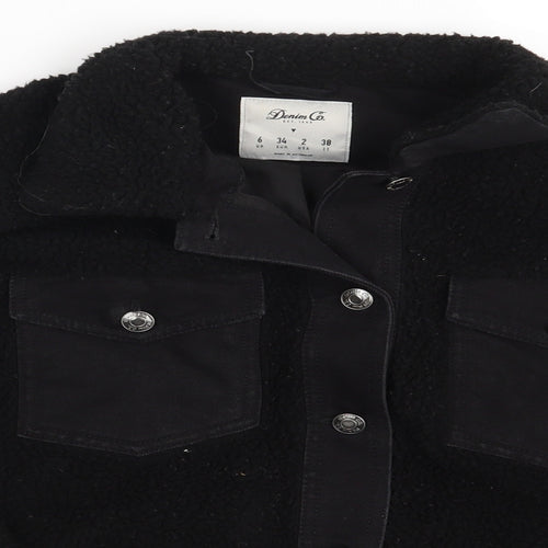Denim & Co. Womens Black   Jacket Coat Size 6