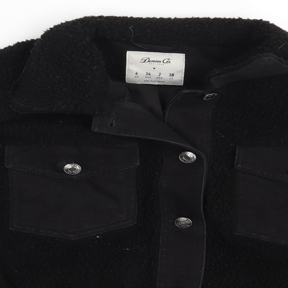 Denim & Co. Womens Black   Jacket Coat Size 6