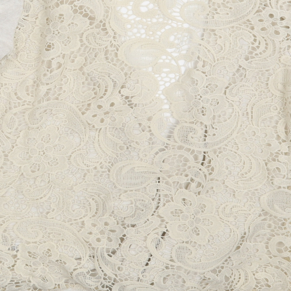Authentic Womens Ivory Paisley  Cardigan Jumper Size 16