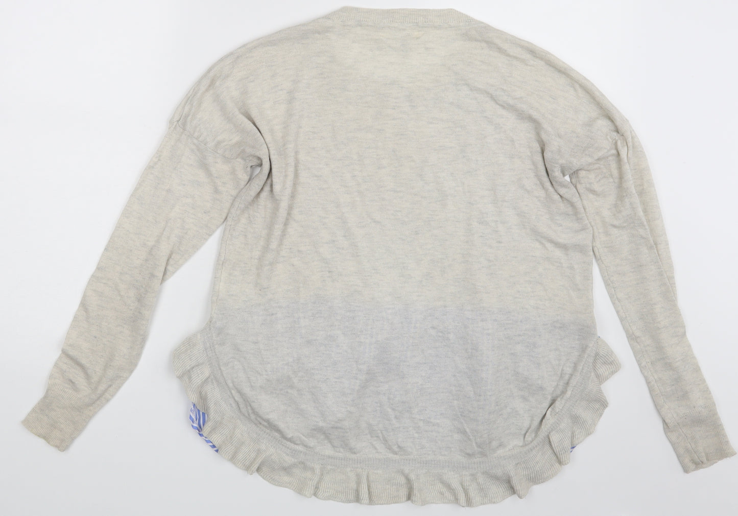 Nicole Womens Ivory Striped  Basic T-Shirt One Size
