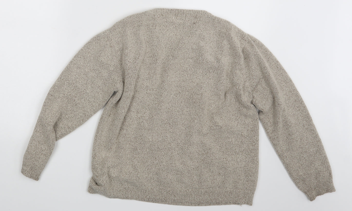 Bravado Womens Ivory Animal Print  Pullover Jumper Size M