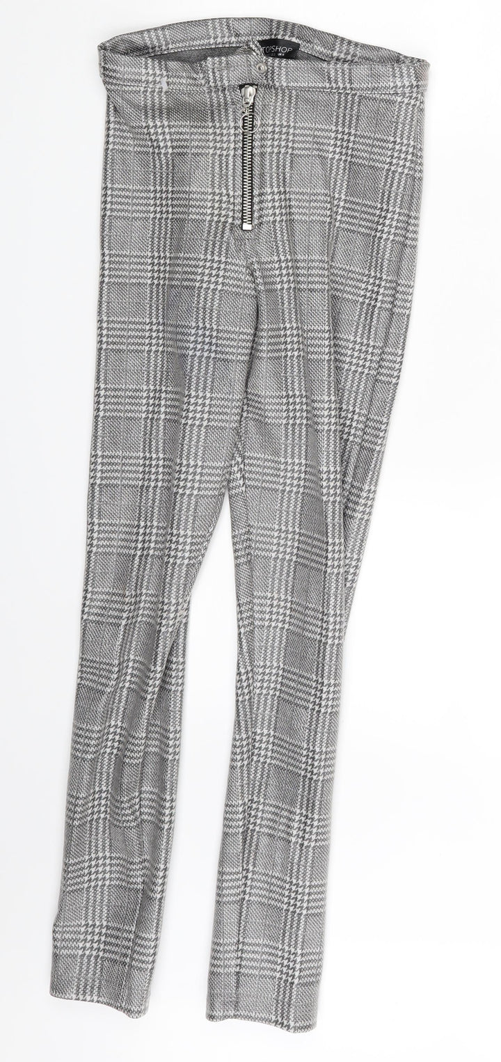 Topshop Womens Grey Geometric Jegging Leggings Size 6 L25 in
