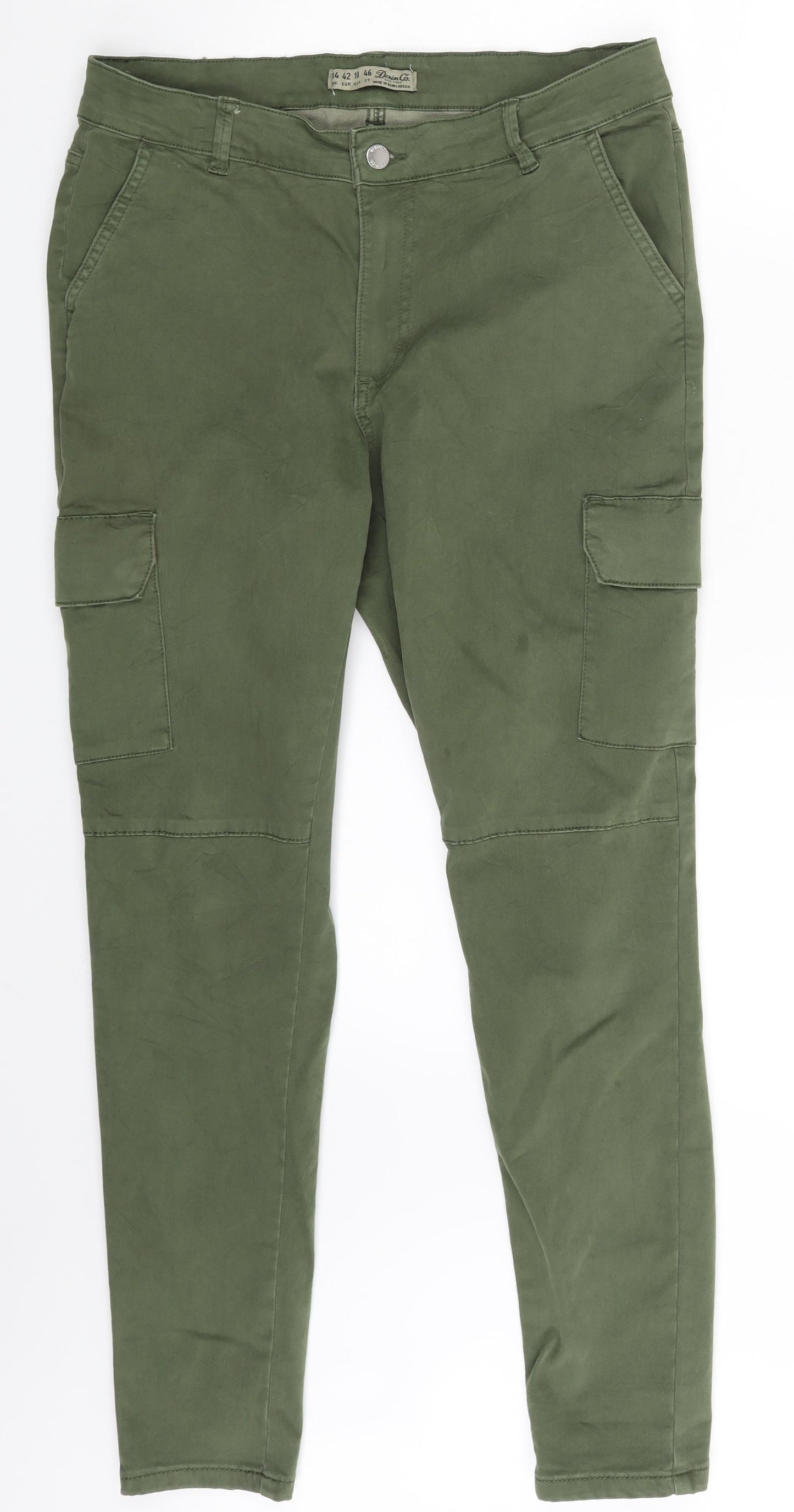 Denim & Co. Womens Green  Denim Skinny Jeans Size 14 L26 in