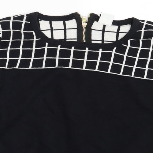 Vera Moda Womens Black Check  Pullover Jumper Size L