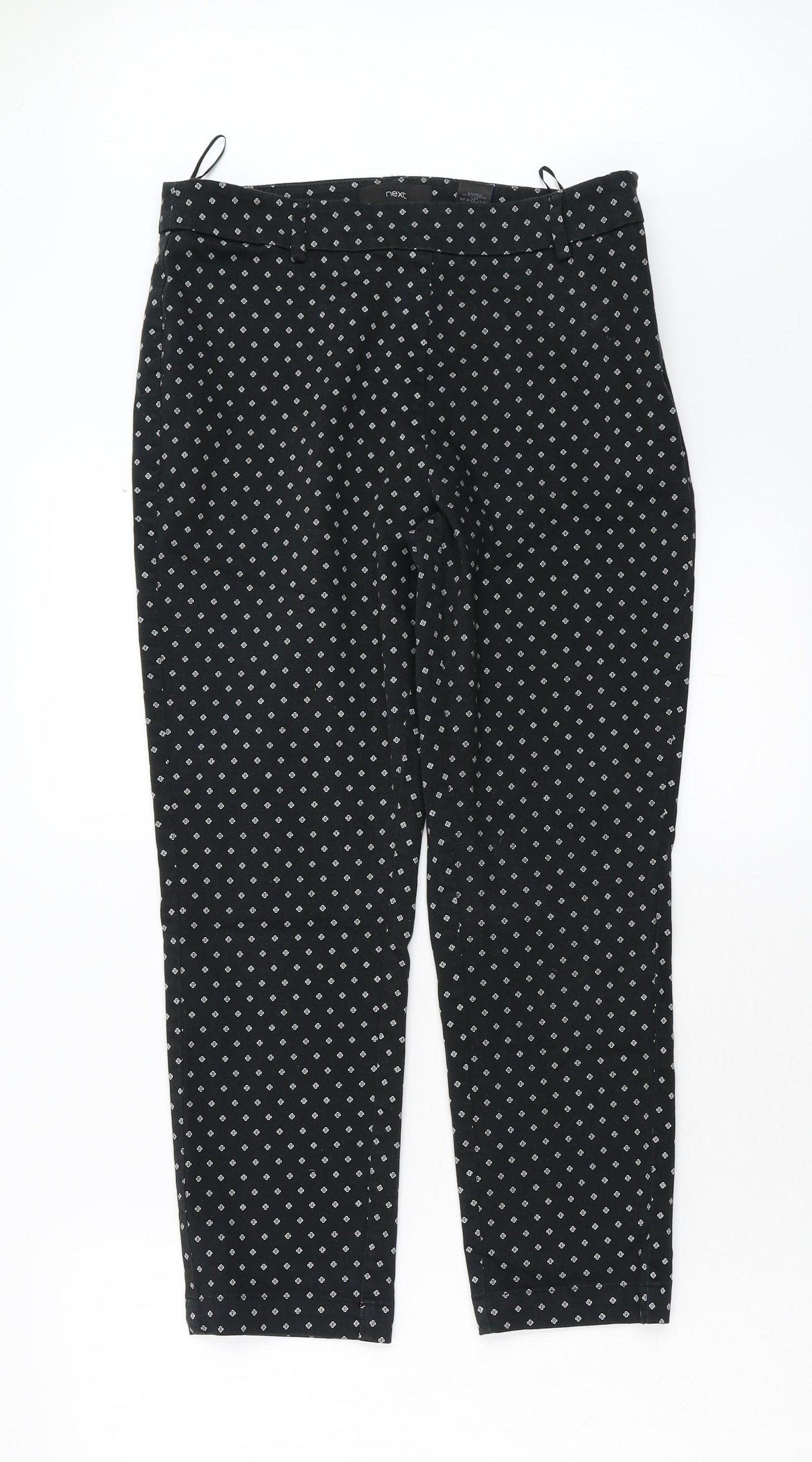 NEXT Womens Black Geometric Denim Cropped Jeans Size 12 L23 in