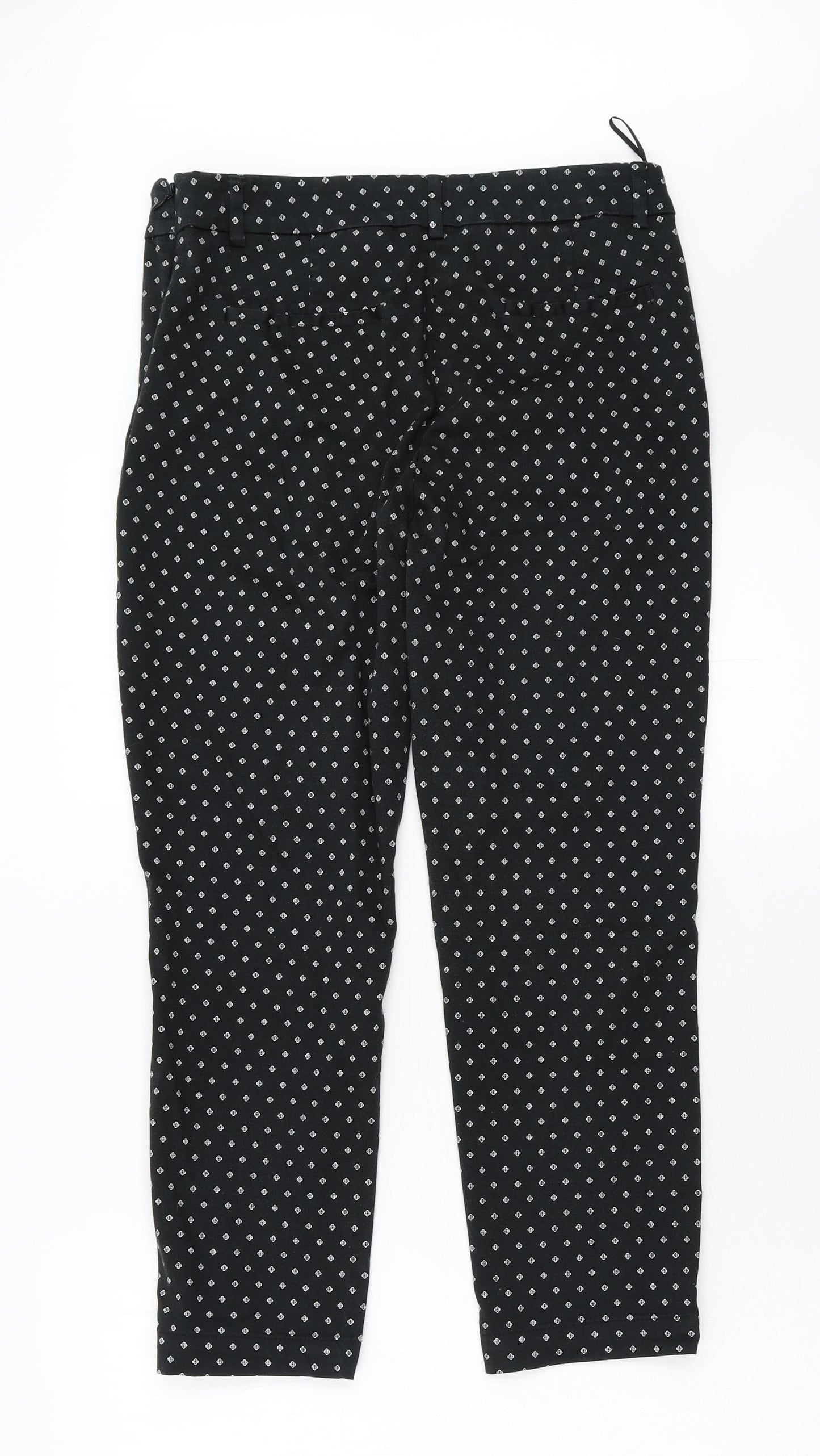 NEXT Womens Black Geometric Denim Cropped Jeans Size 12 L23 in