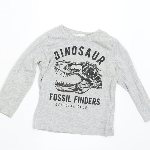 H&M Boys Grey   Basic T-Shirt Size 2 Years