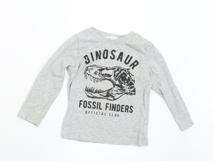 H&M Boys Grey Basic T-Shirt Size 2 Years