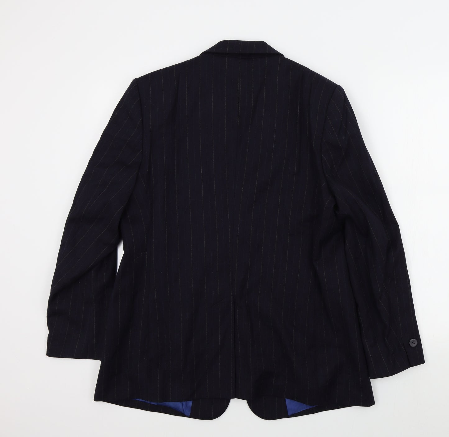 Preworn Womens Blue Striped  Jacket Blazer Size L
