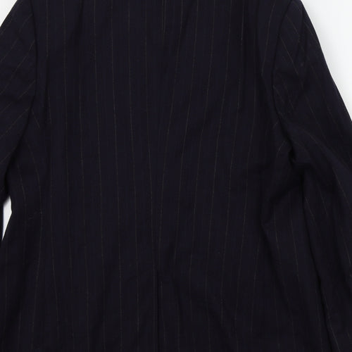 Preworn Womens Blue Striped  Jacket Blazer Size L
