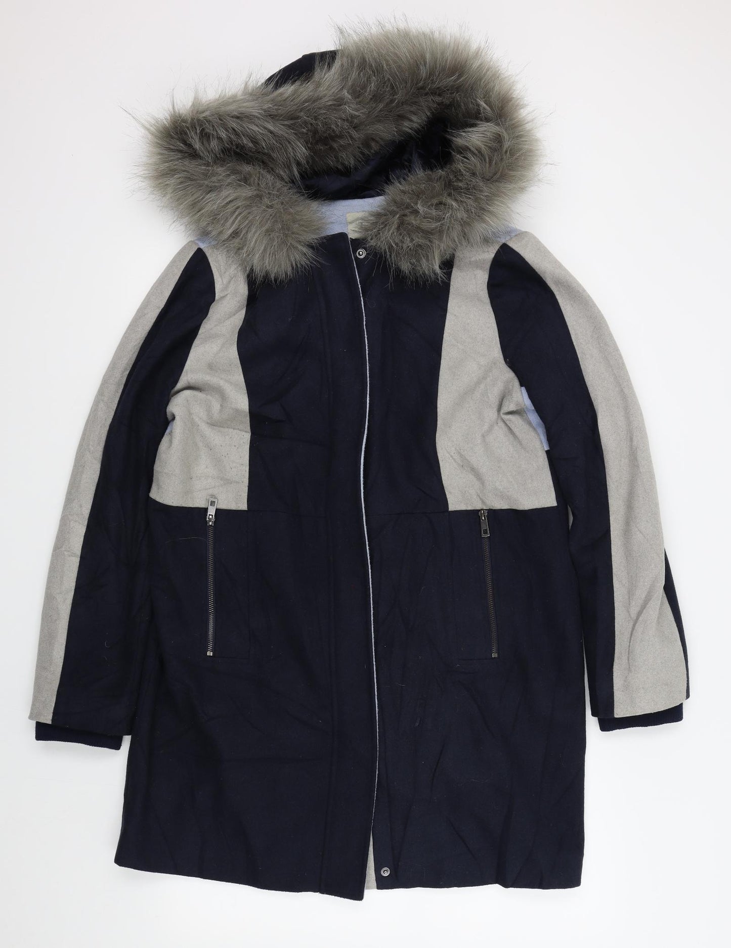 TU Womens Blue   Overcoat Coat Size 14