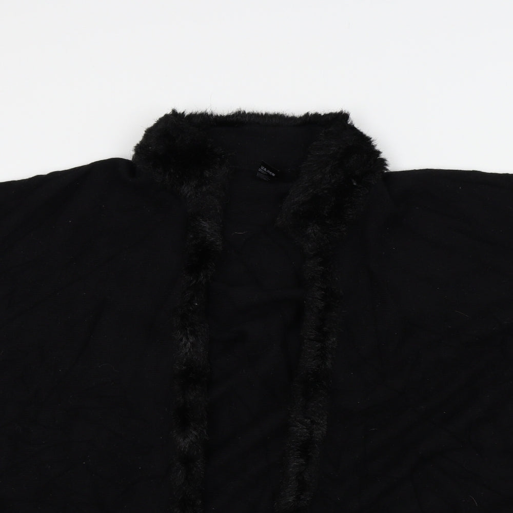 M&S Womens Black   Gilet Poncho One Size