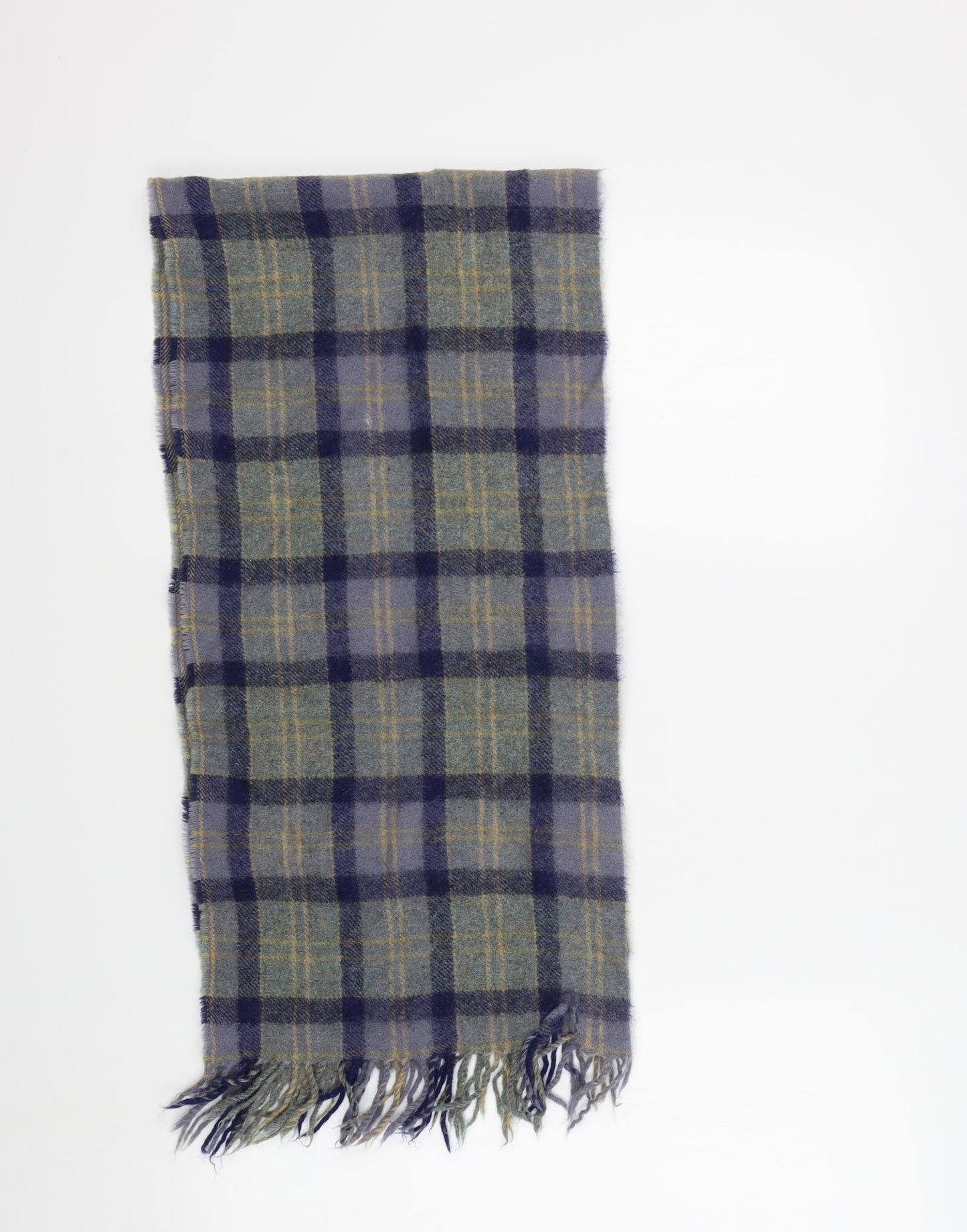 Preworn Mens Blue Plaids & Checks  Scarf  One Size