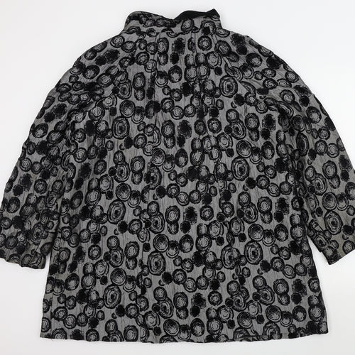 Roman Womens Black Floral  Jacket  Size M